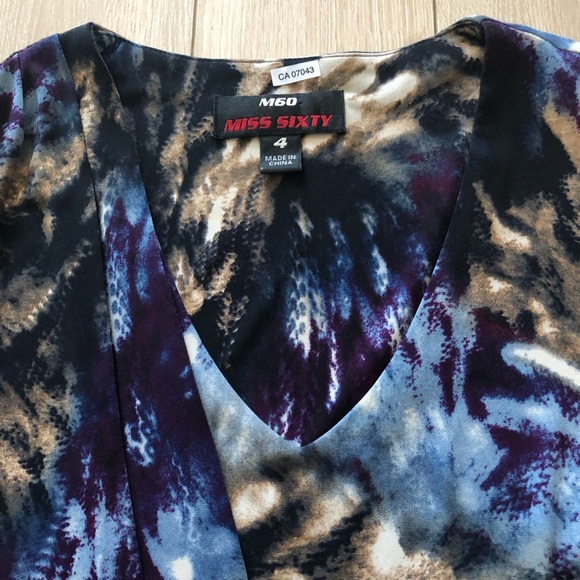 M60 Miss Sixty V Neck Faux Wrap Bodycon Dress Size 4 - Picture 6 of 14
